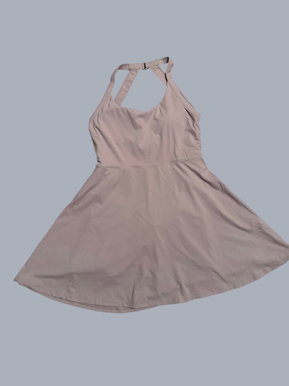 Halara Everyday Backless Twist Active Dress with Built-In Shorts Lilac Large